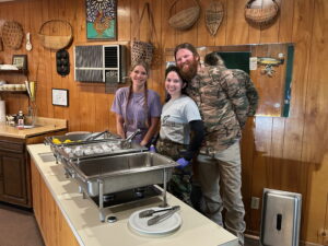 Morgan, Bailey, and Caitlin on the Serving Line