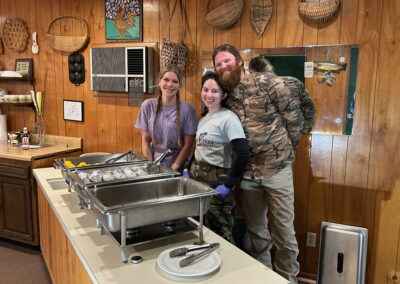 Morgan, Bailey, and Caitlin on the Serving Line