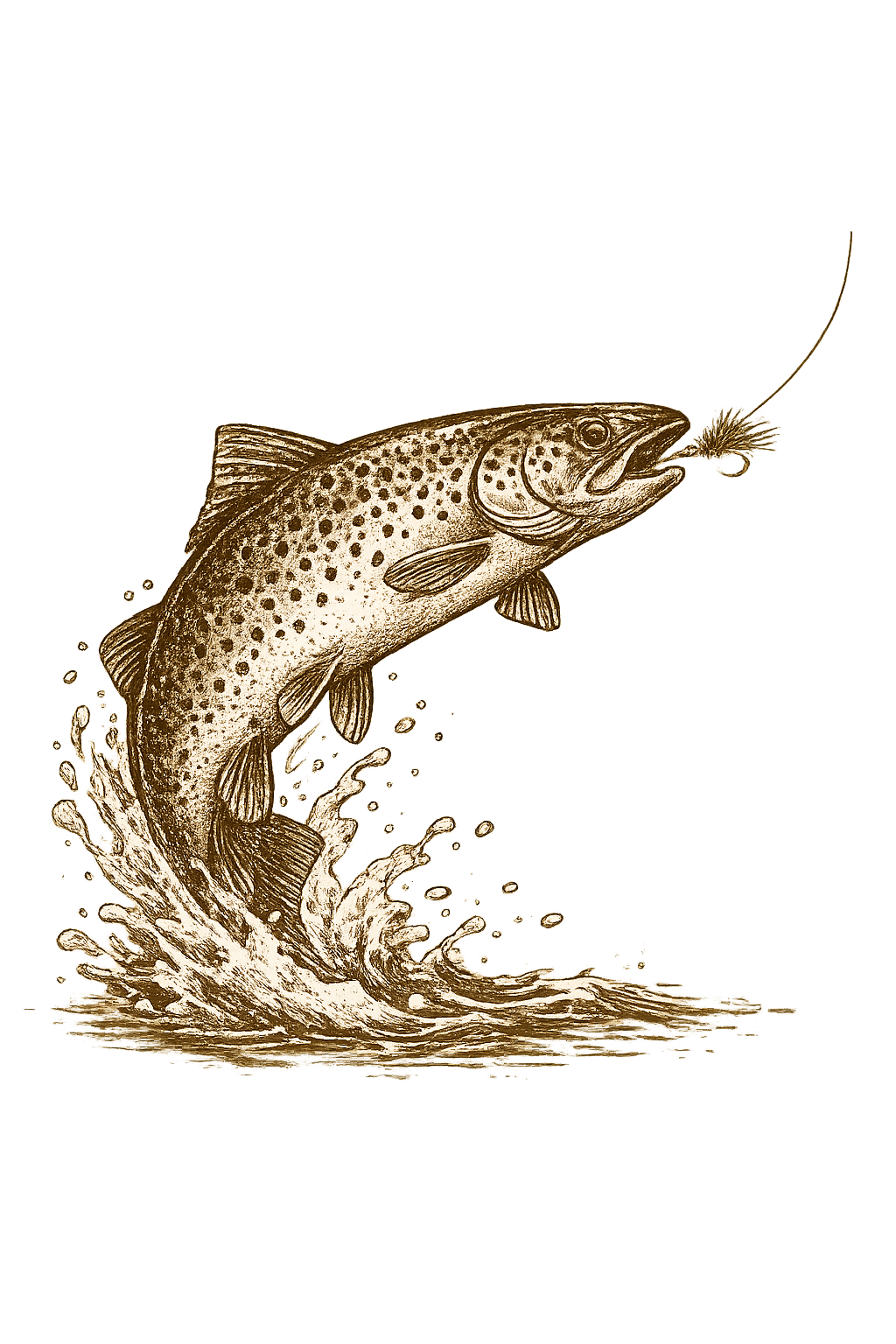 illustration of a leaping trout