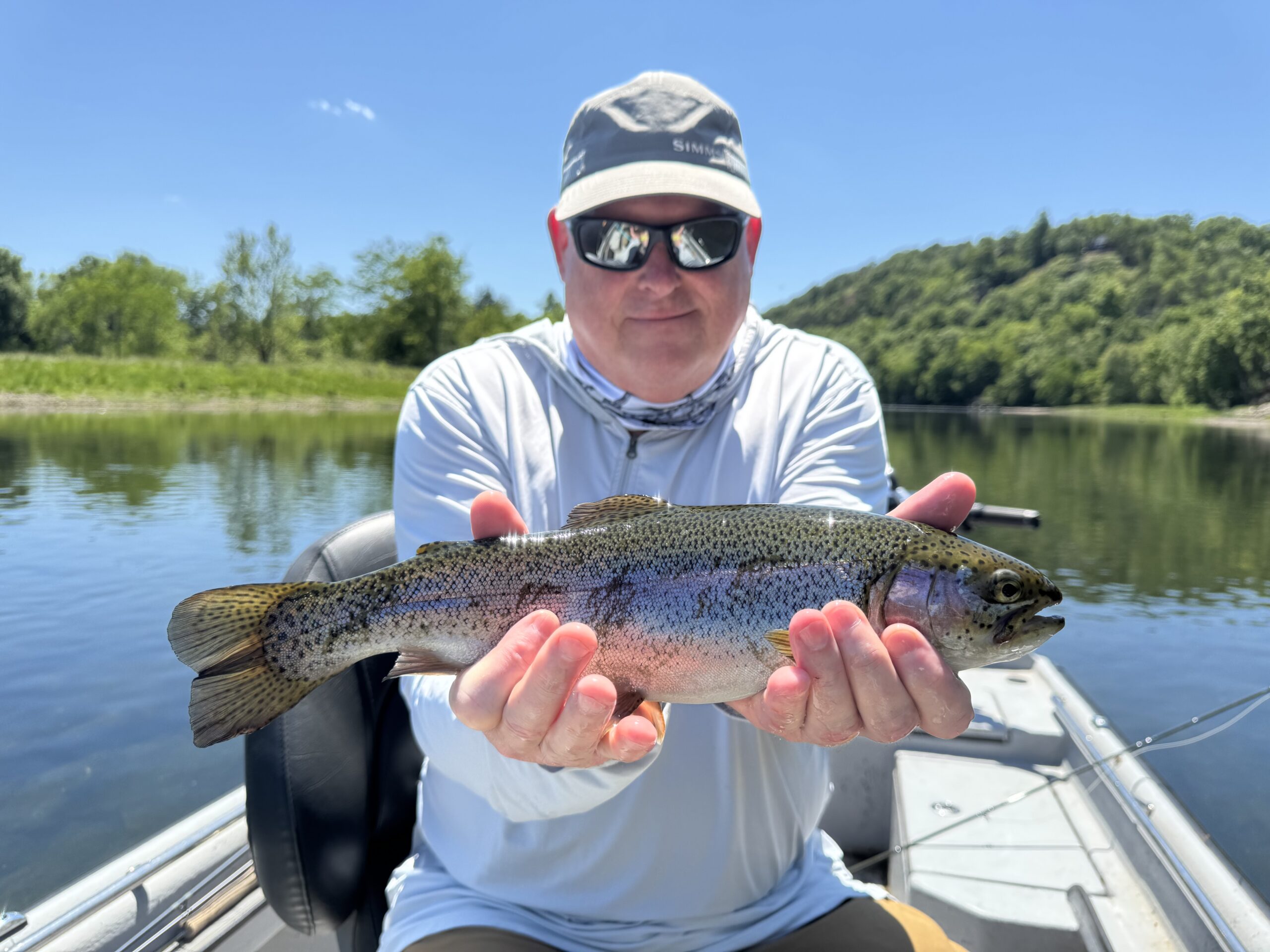Angler with Rainbow Trout Caught on the White River in May